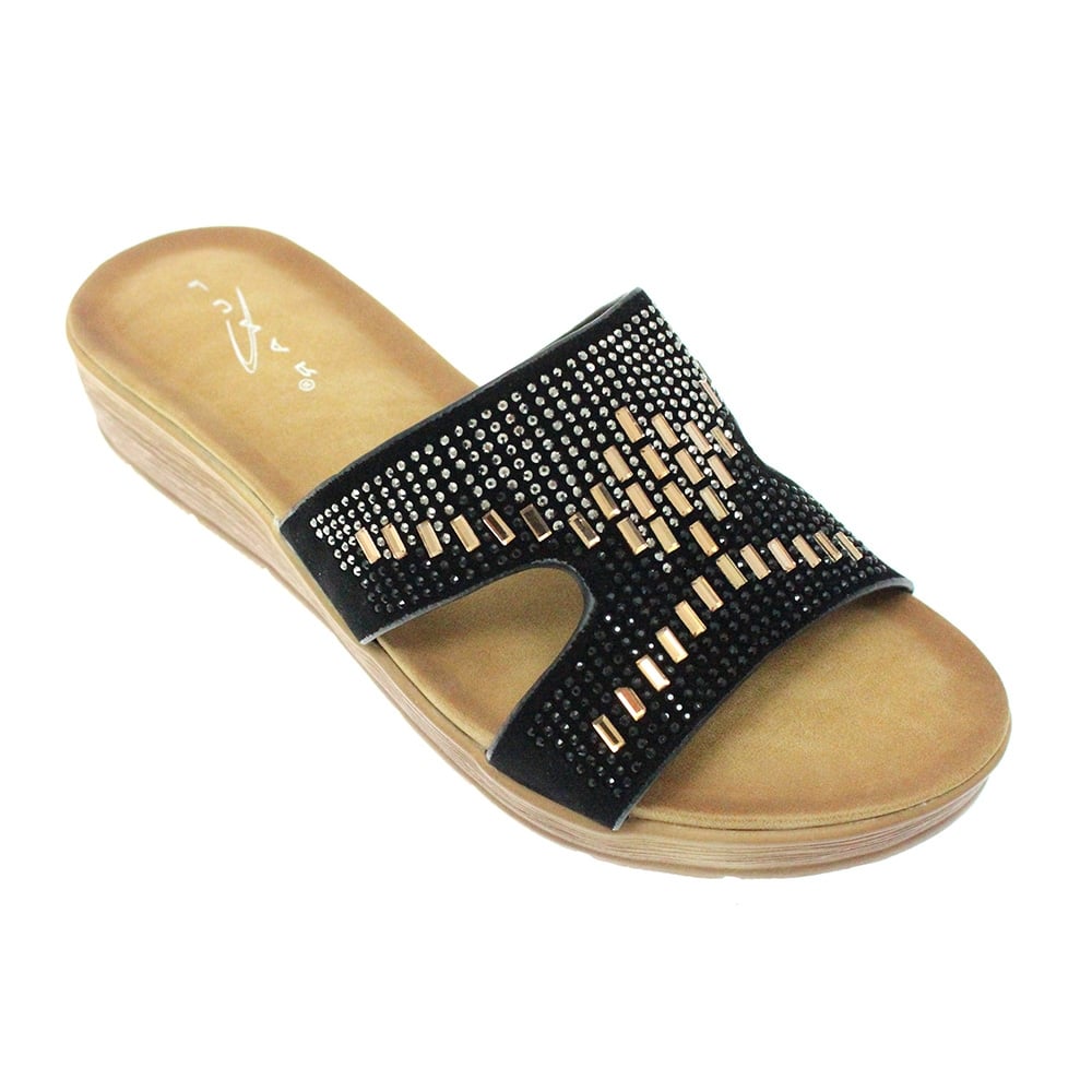 black sandals