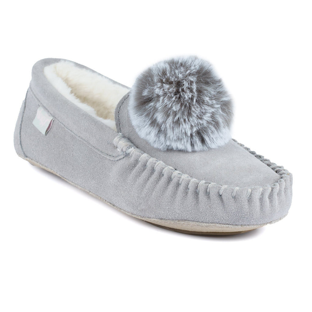 Lazy Dogz Bessie Grey Suede Slipper