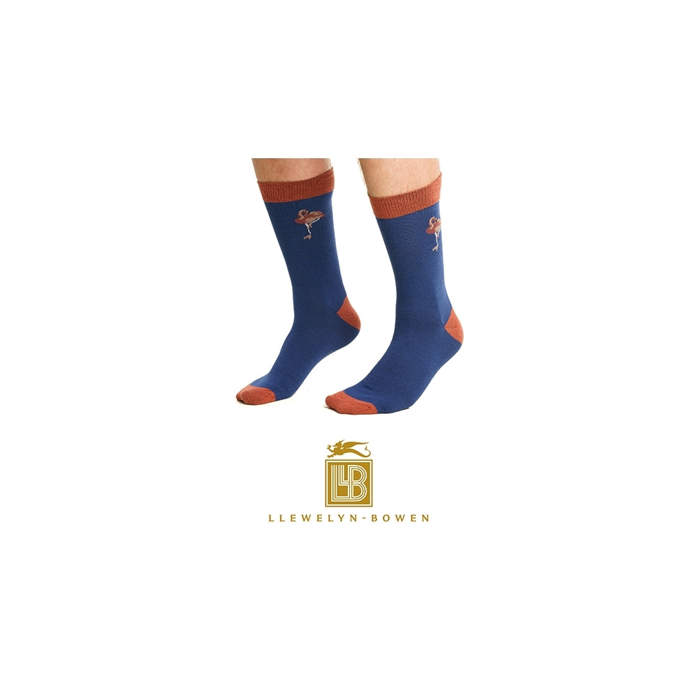 LLB Mens Navy Animal Socks