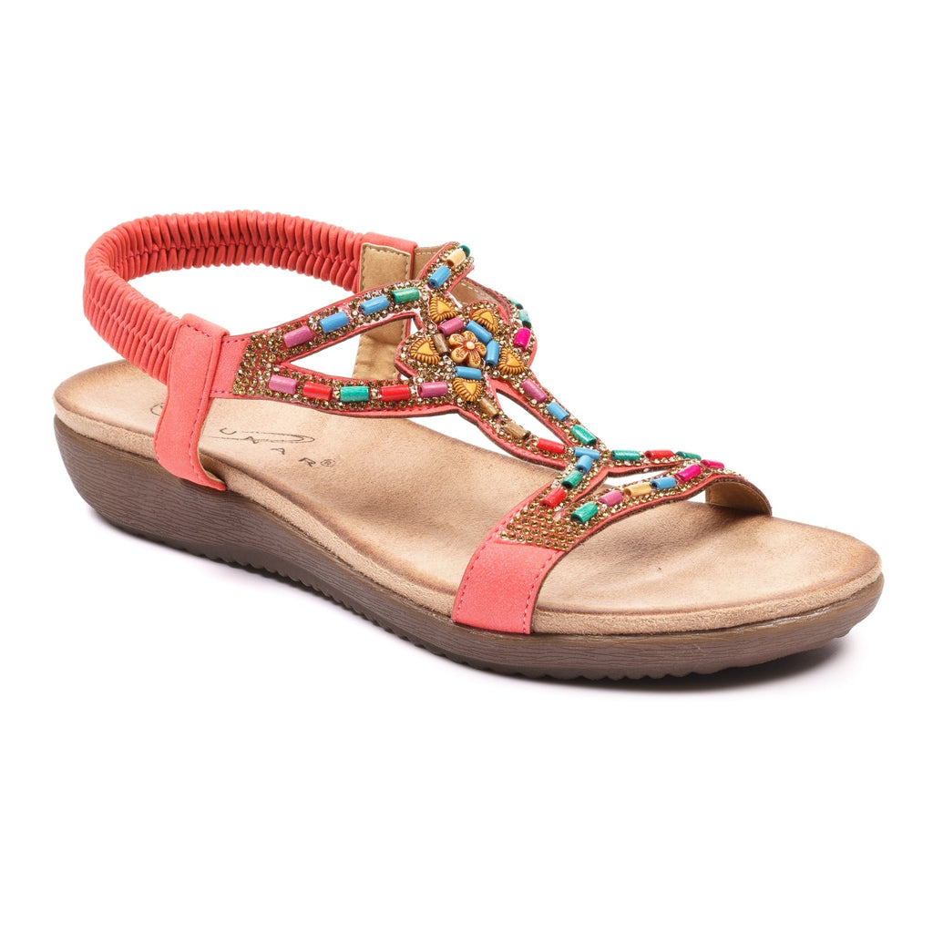 Mariella Orange Beaded Sandal