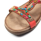 Mariella Orange Beaded Sandal