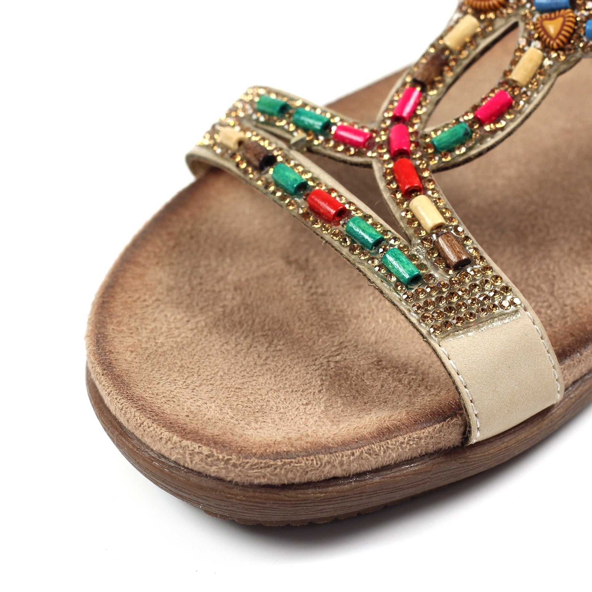 Mariella Beige Beaded Sandal