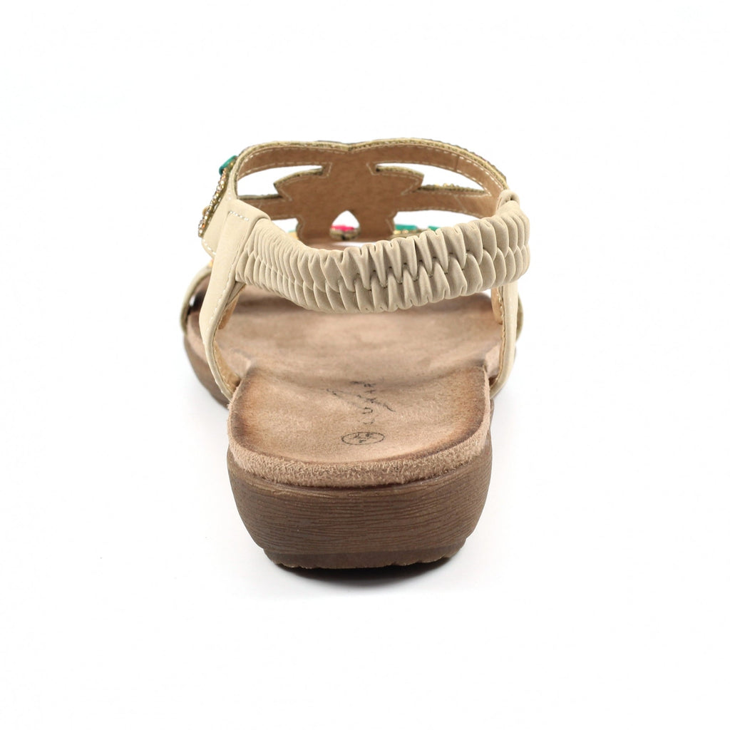 Mariella Beige Beaded Sandal