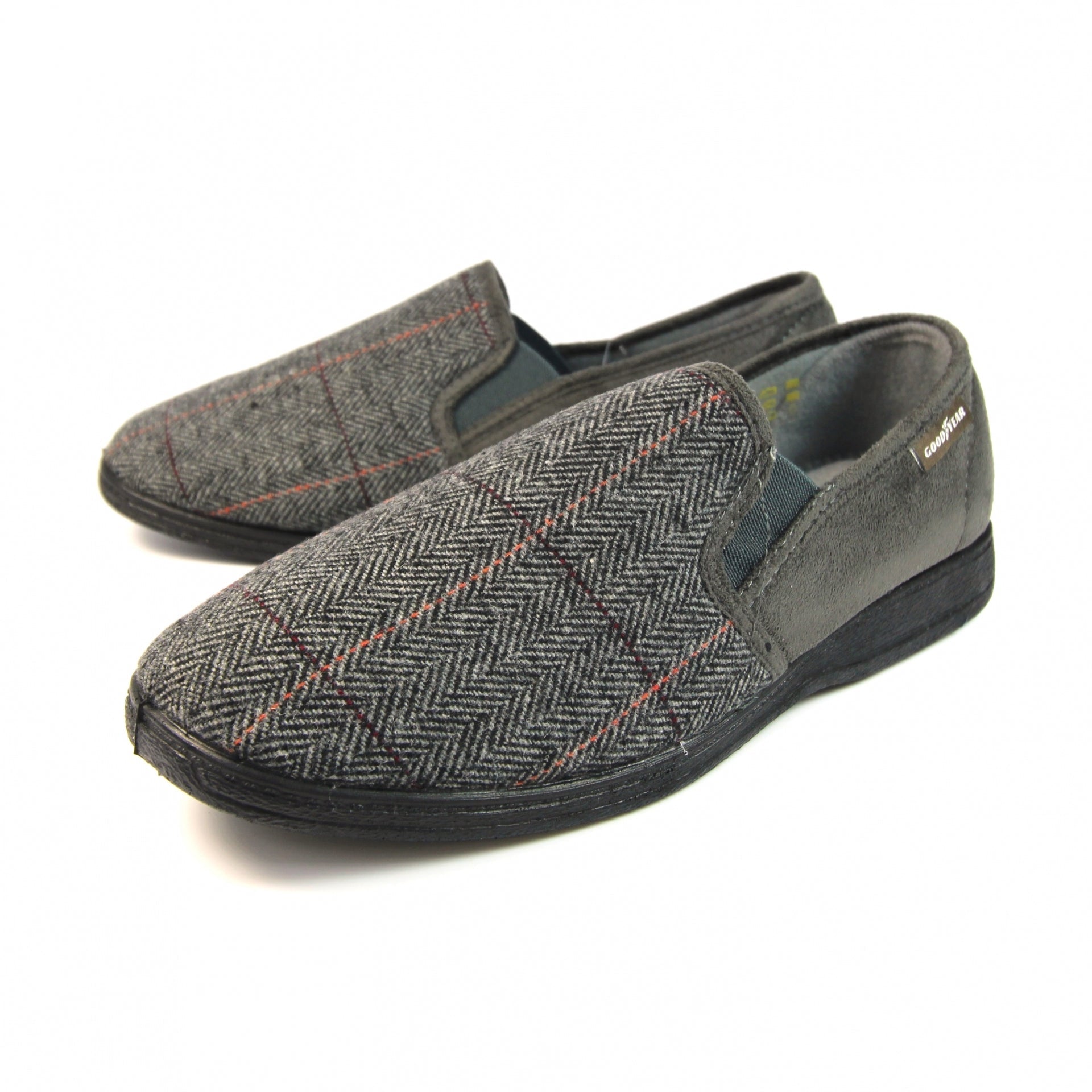 Harrison Grey Tweed Slipper