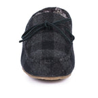 Mens Lumber Check Felt Moccasin Slipper