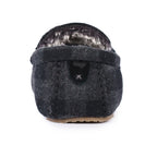 Mens Lumber Check Felt Moccasin Slipper