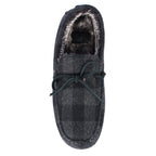 Mens Lumber Check Felt Moccasin Slipper