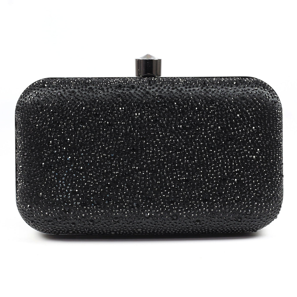 Regal Black Gemstone Clutch