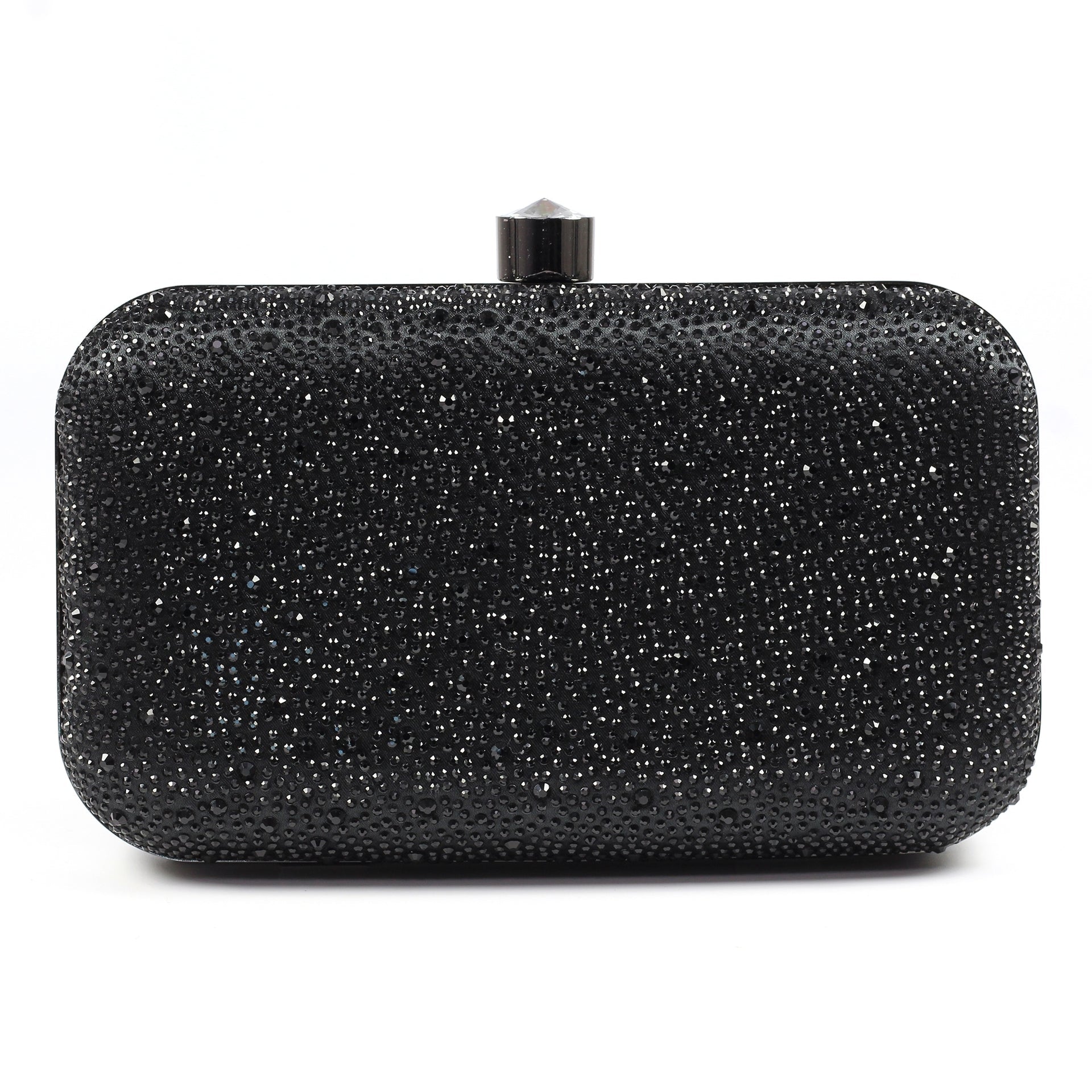 Regal Black Gemstone Clutch