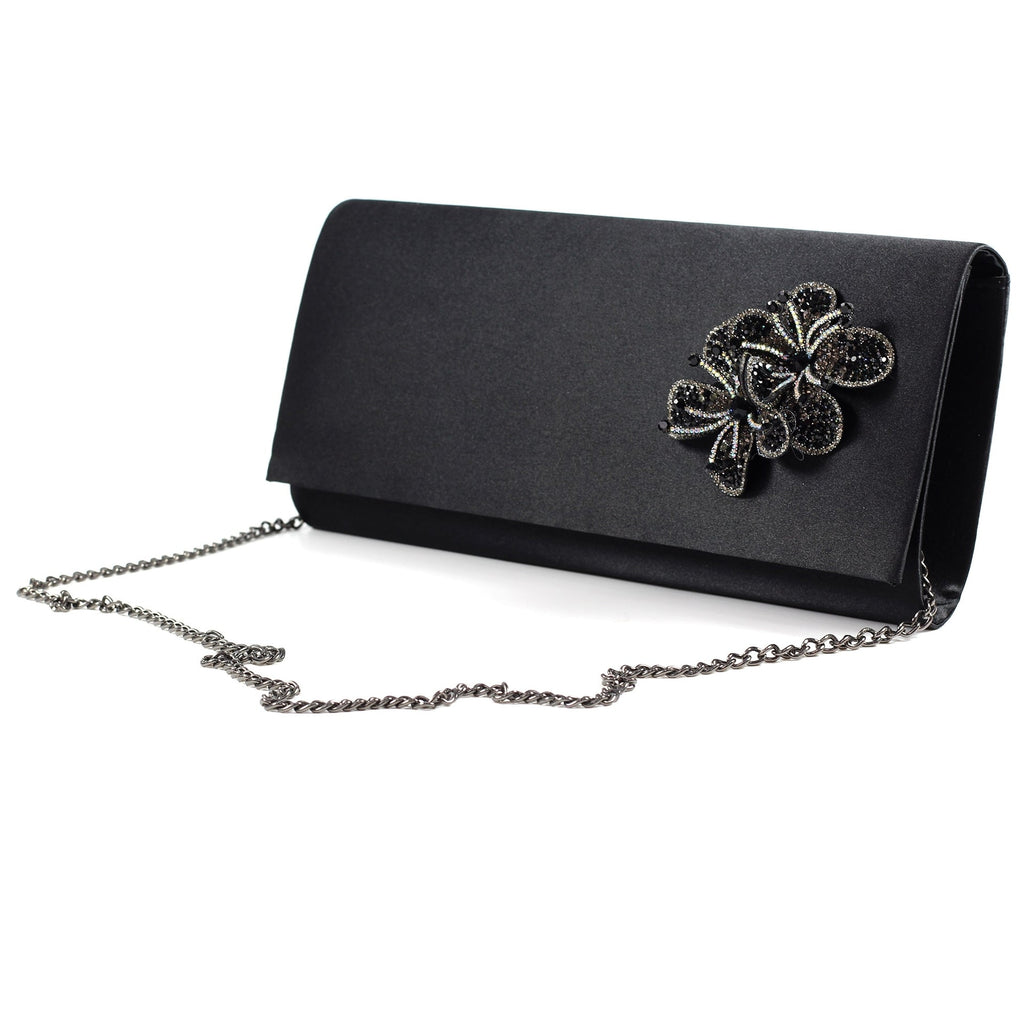 Ankara Black Satin Bag