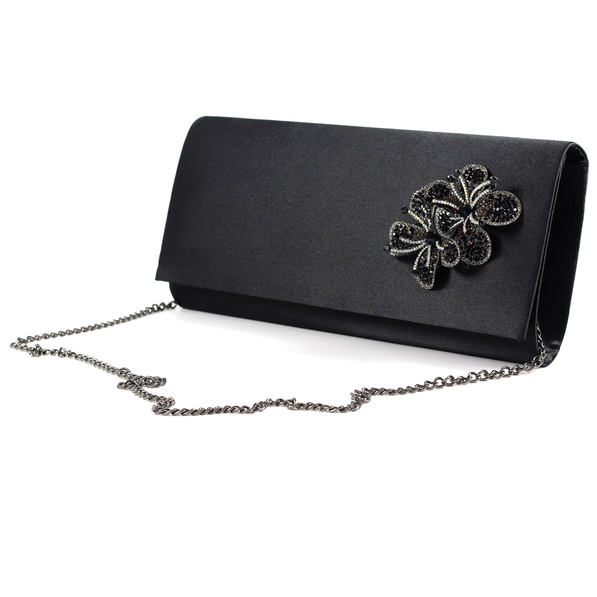 Ankara Black Satin Bag