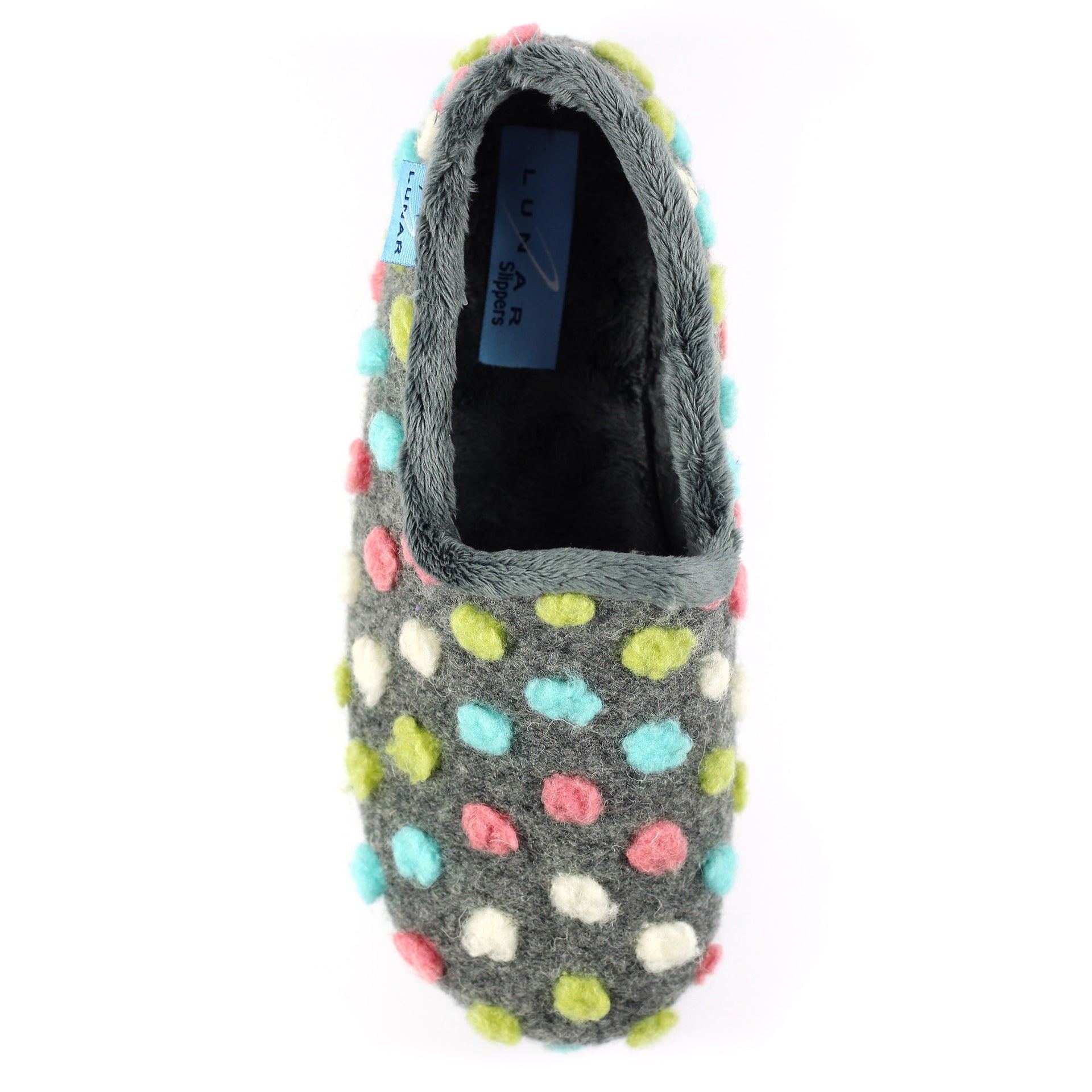Helix Grey Polka Dot Slipper