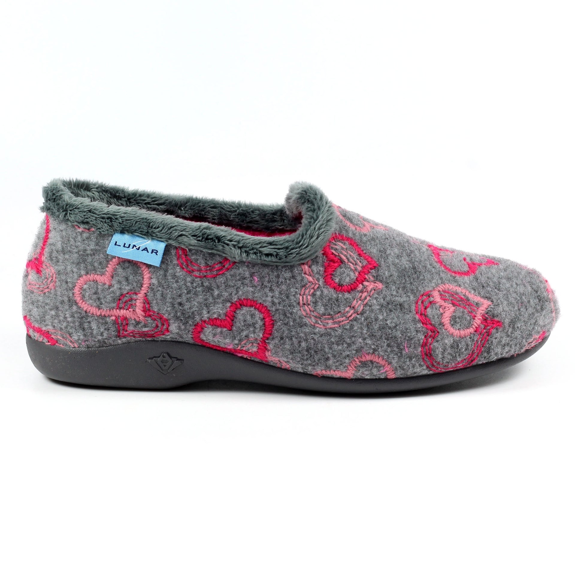 Jolly Grey Heart Full Slipper