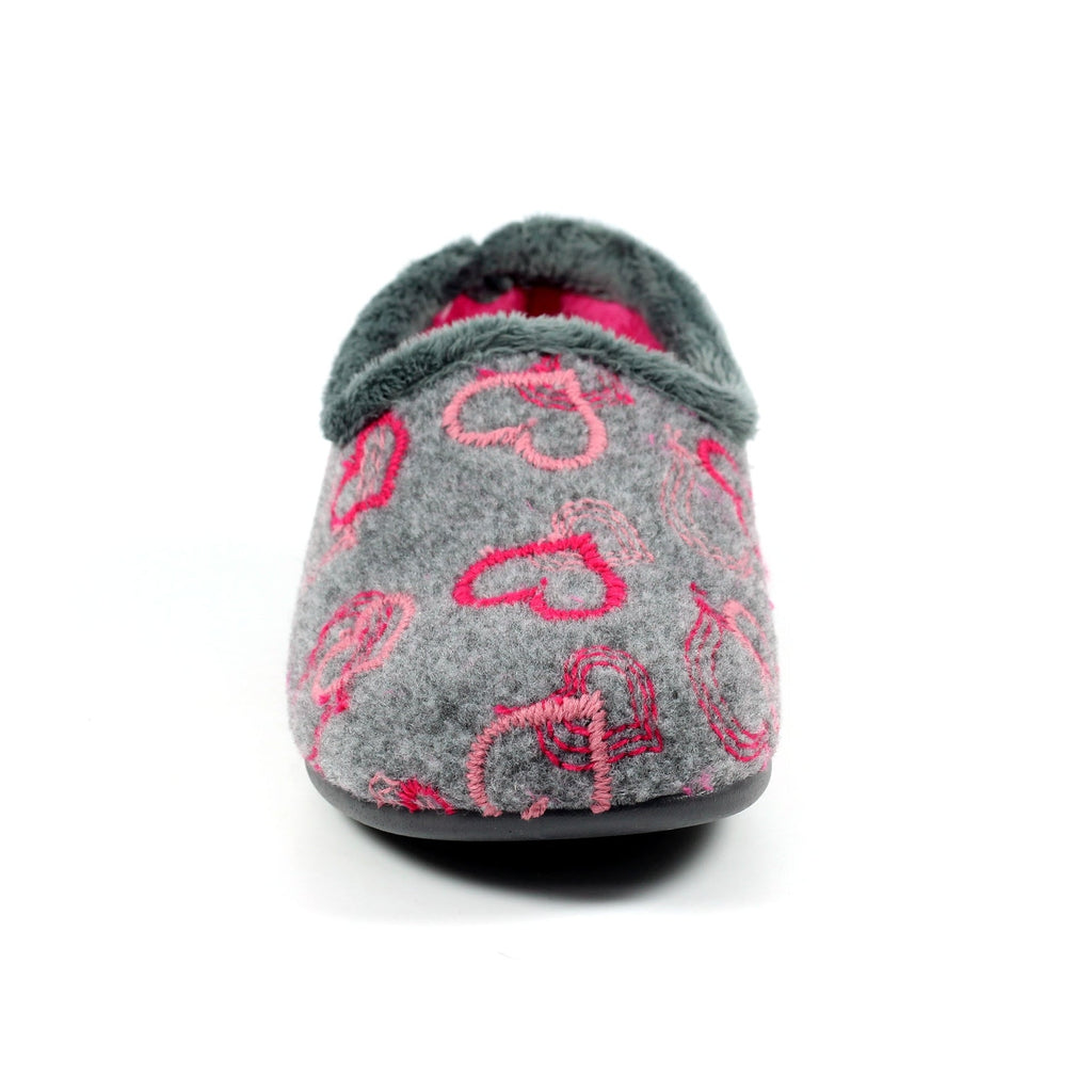 Jolly Grey Heart Full Slipper