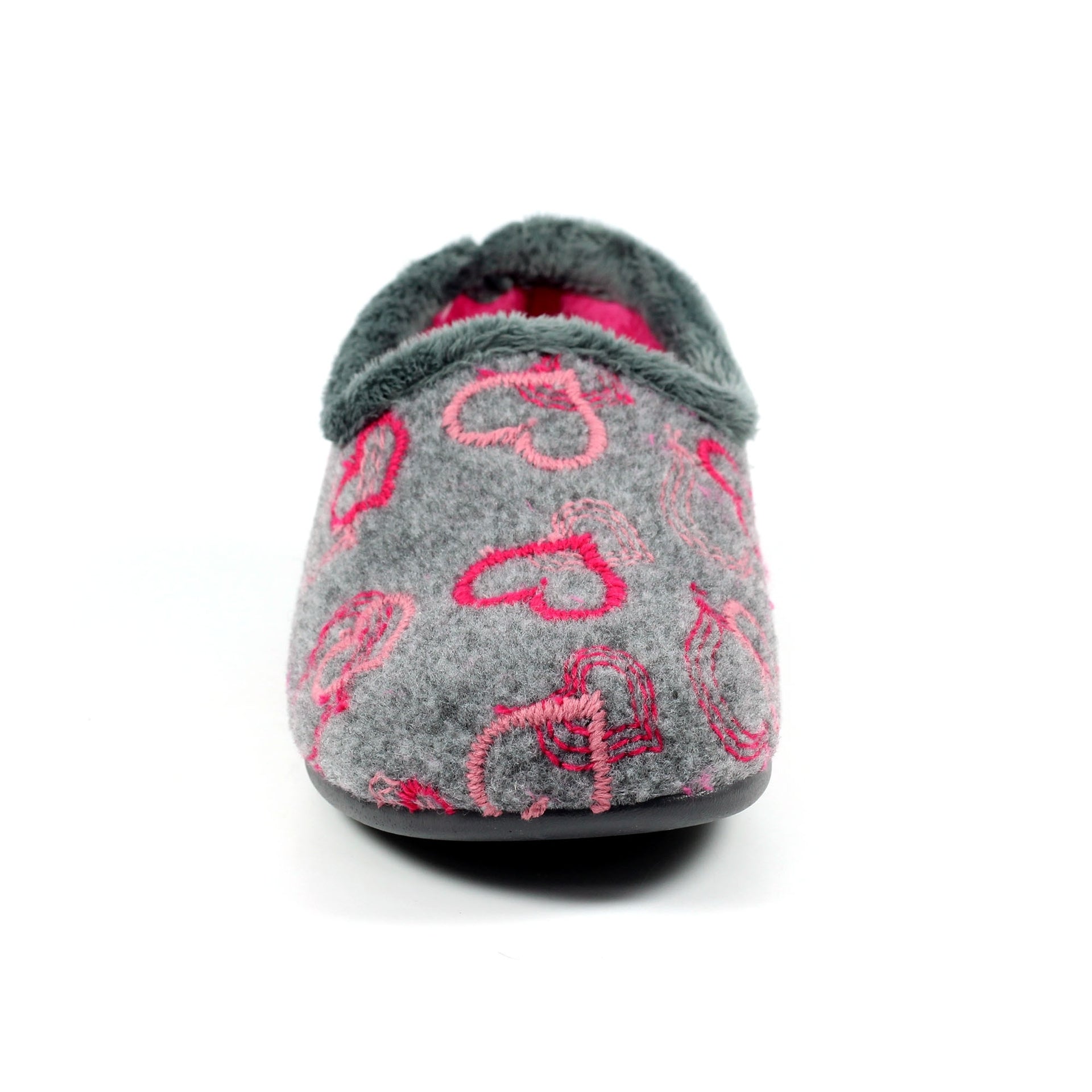 Jolly Grey Heart Full Slipper