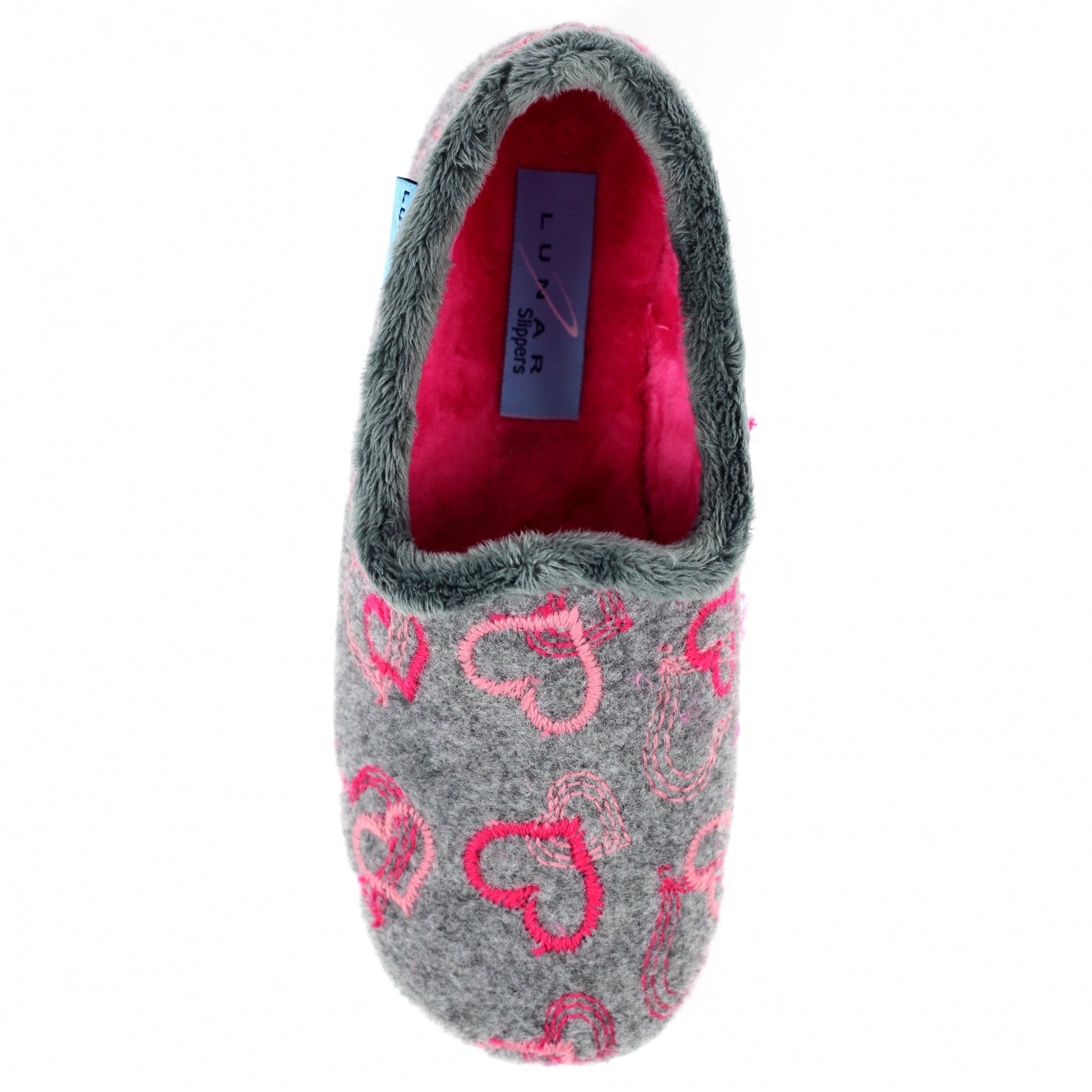 Jolly Grey Heart Full Slipper