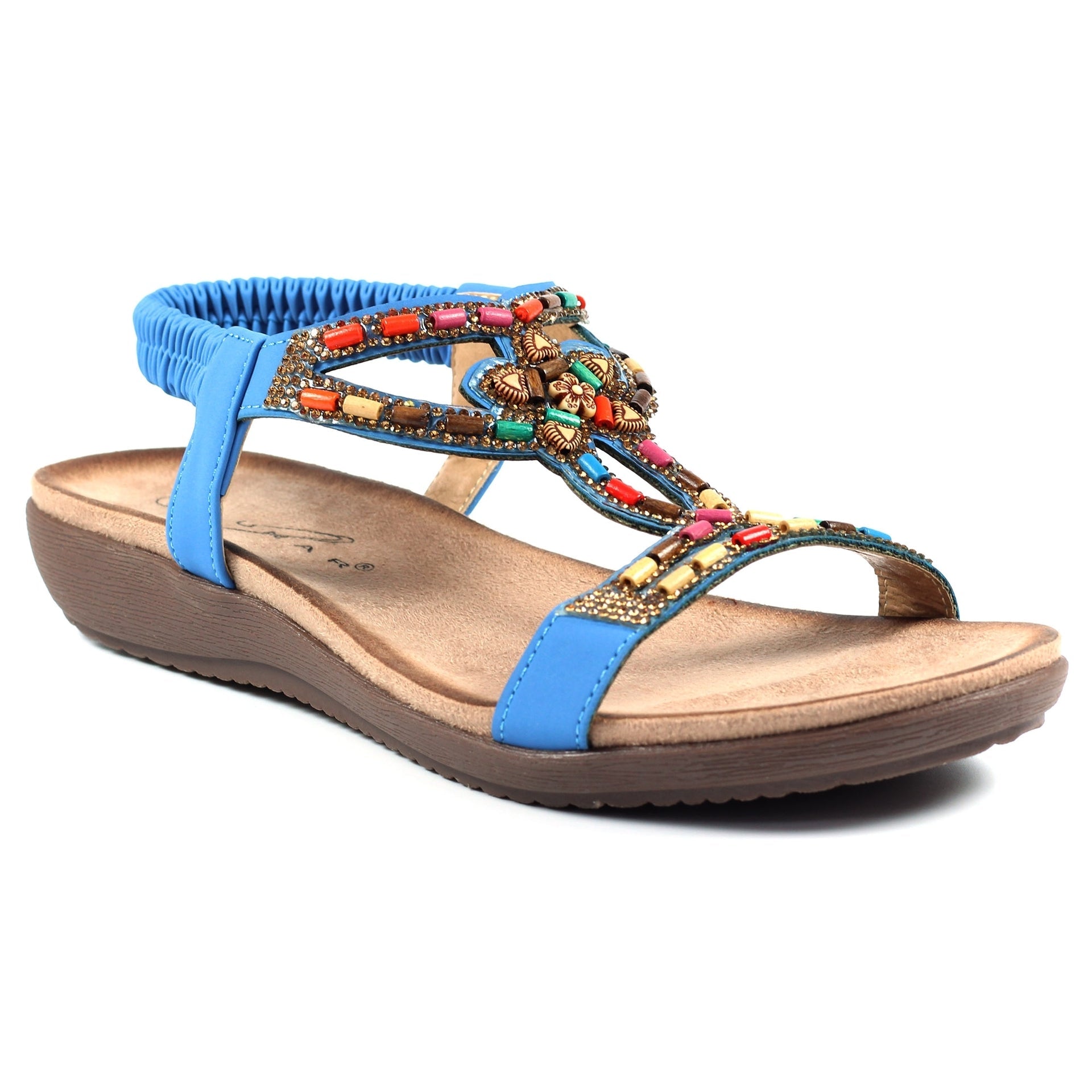 Mariella Blue Beaded Sandal