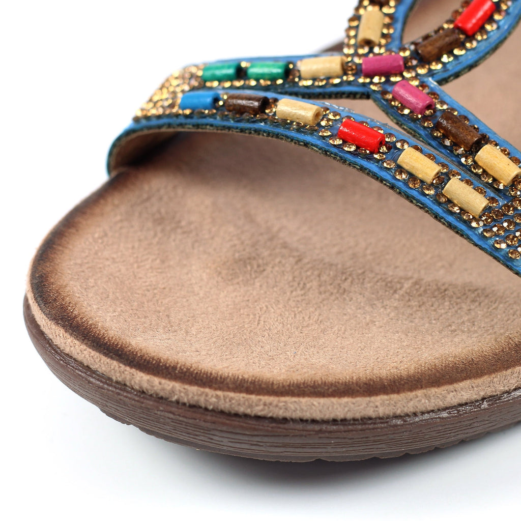 Mariella Blue Beaded Sandal
