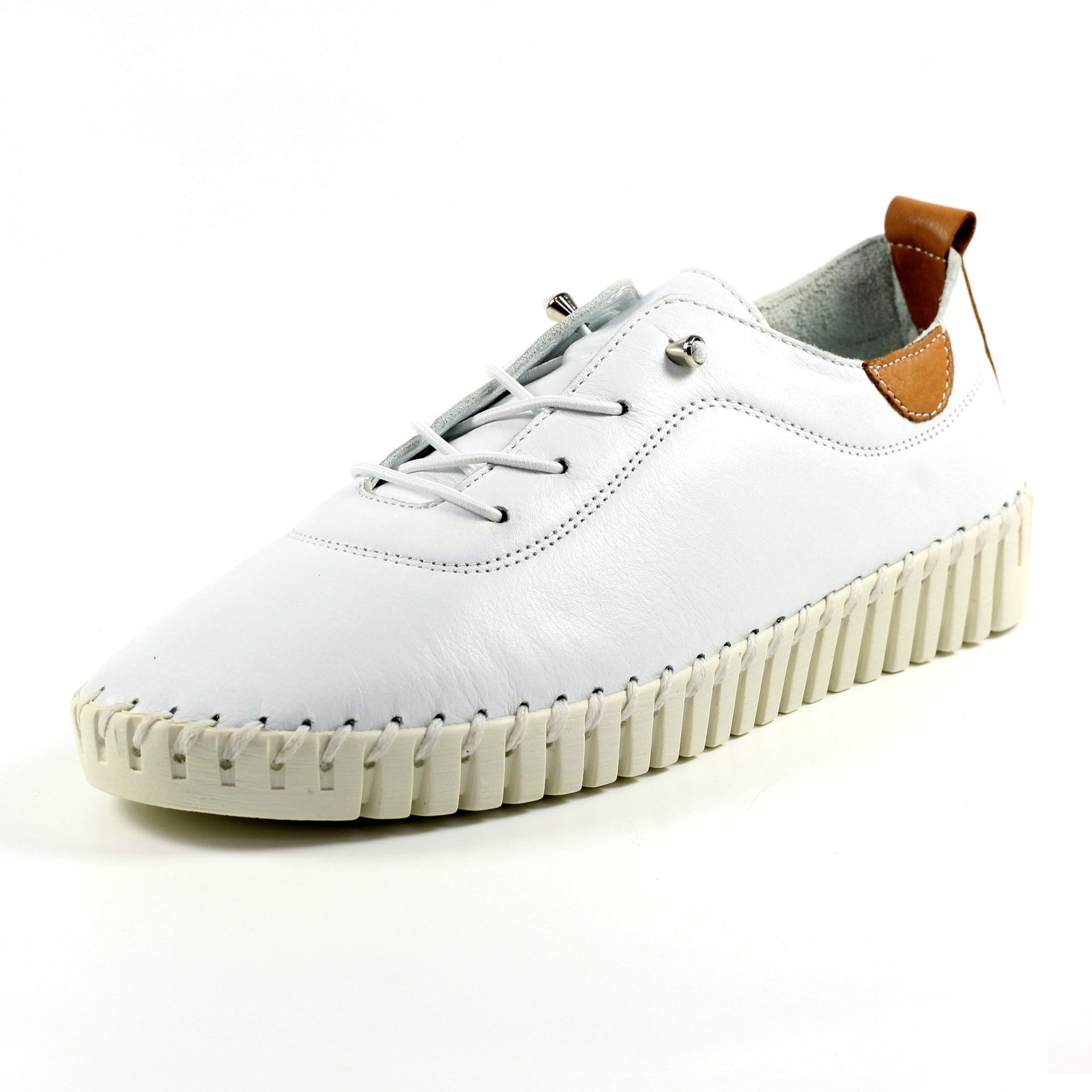 Flamborough White Leather Shoe