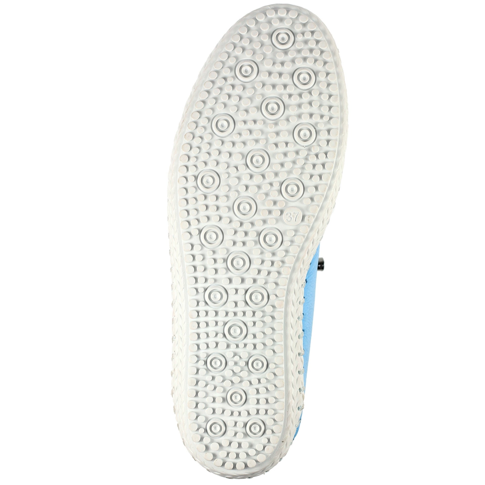 St. Ives Santorini Blue Leather Plimsoll