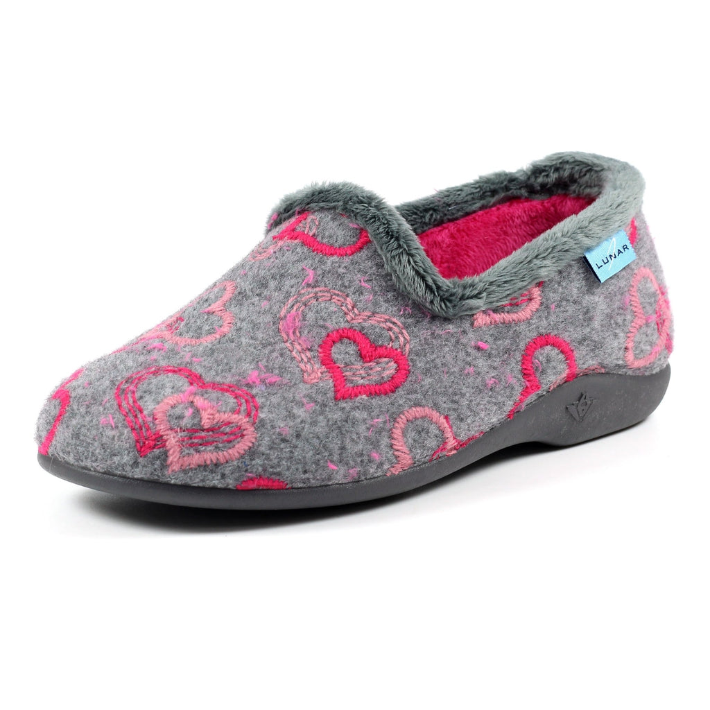 Jolly Grey Heart Full Slipper