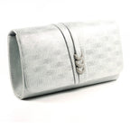 Lyla Silver Satin Clutch Bag