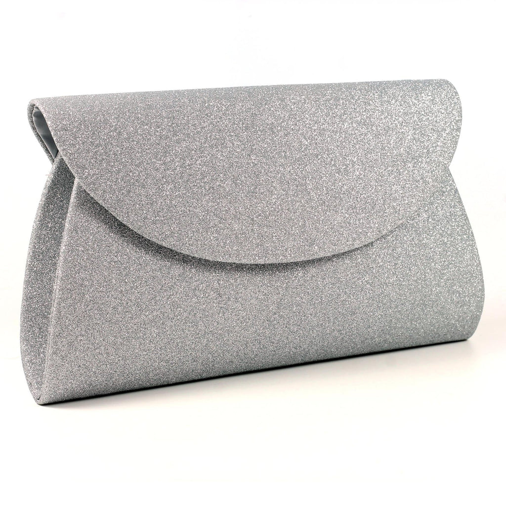 Sariyah Silver Glitter Clutch Bag