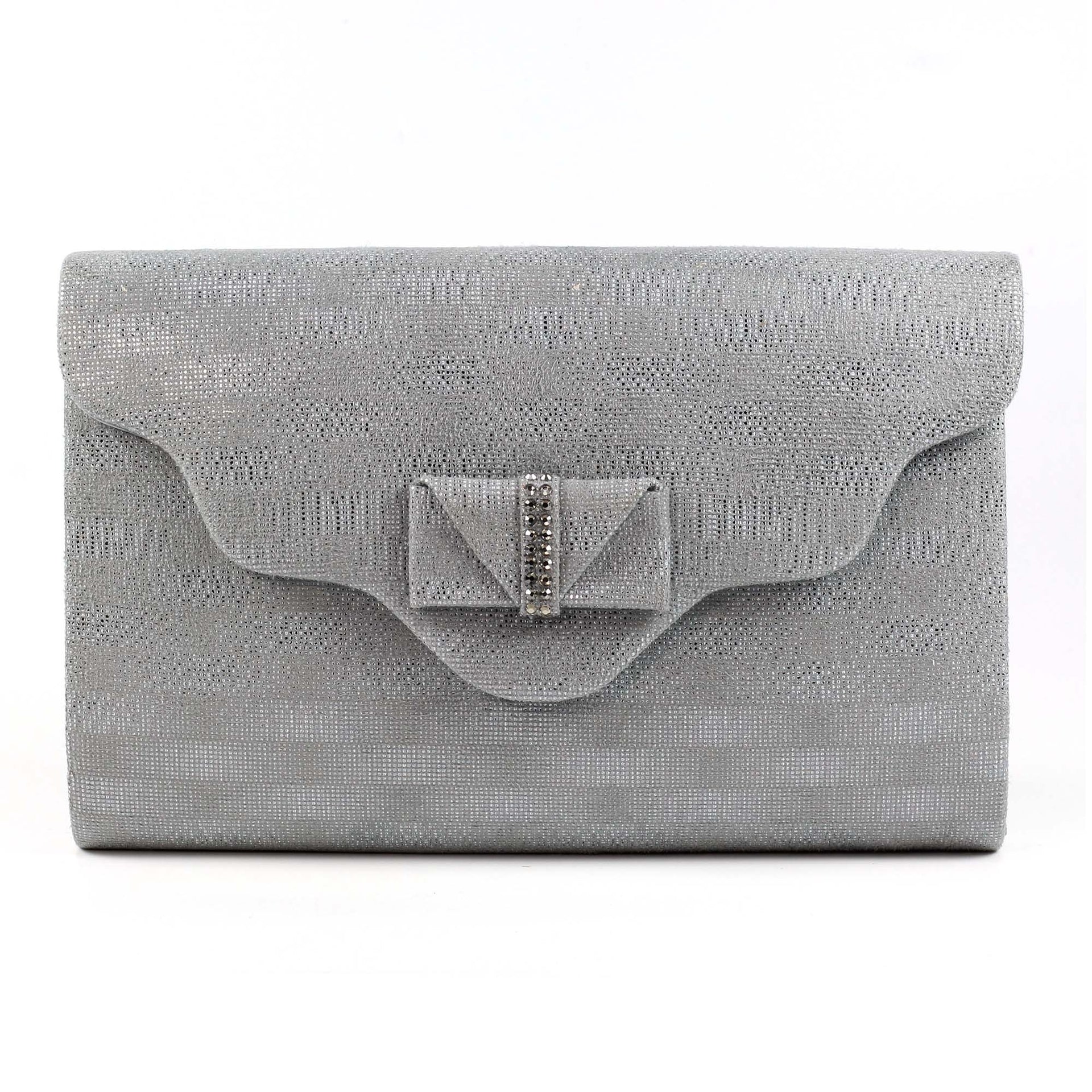 Mira Pewter Clutch Bag