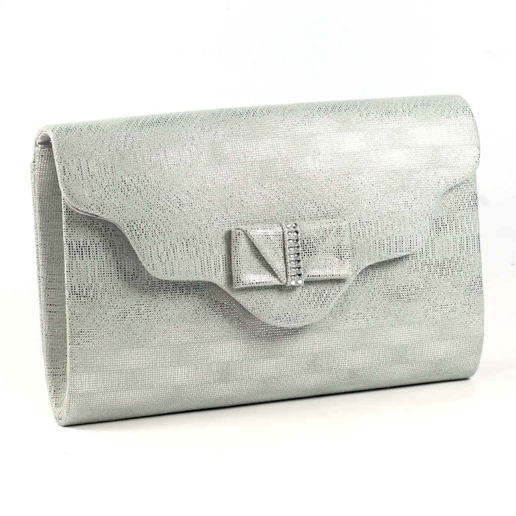 Mira Silver Clutch Bag