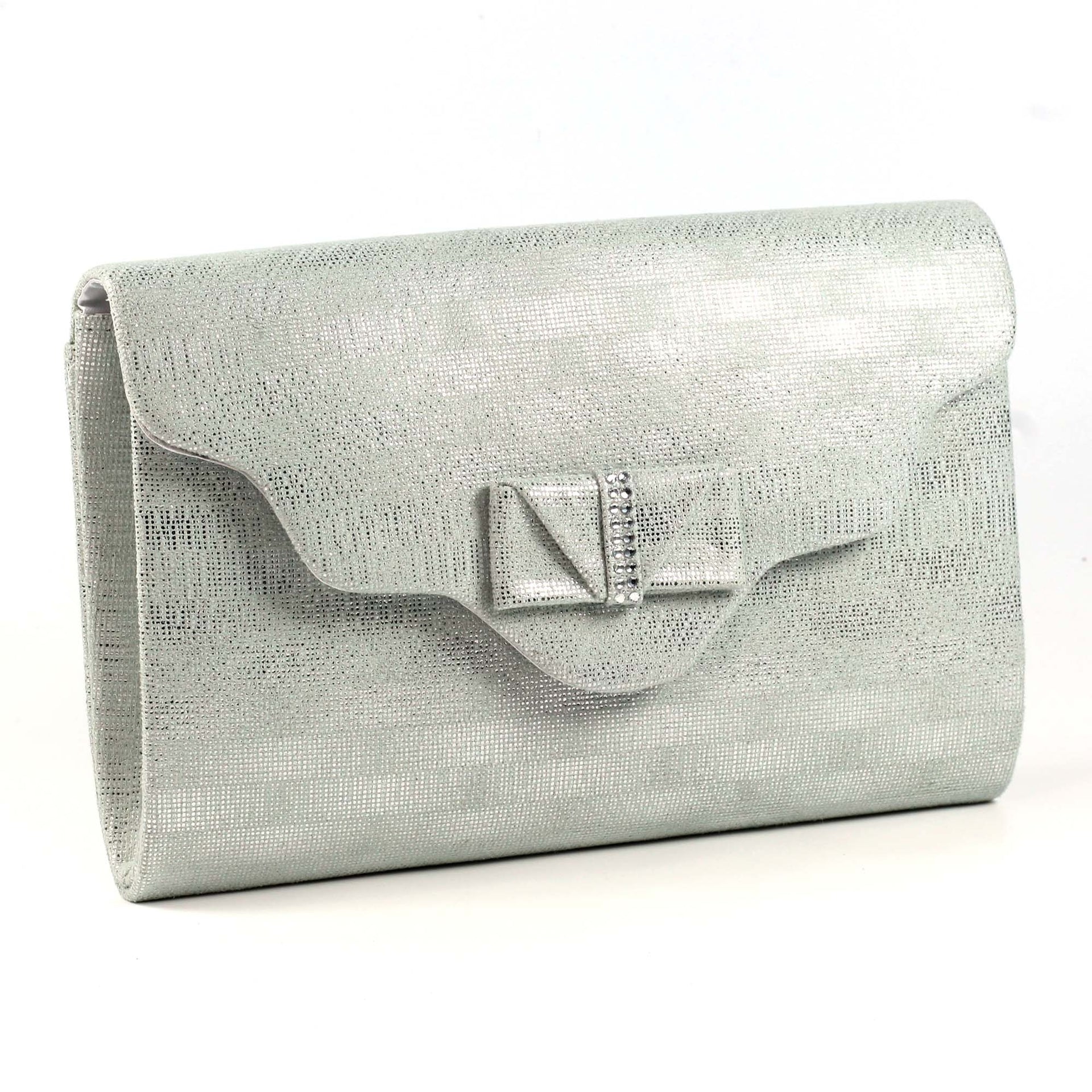 Mira Silver Clutch Bag