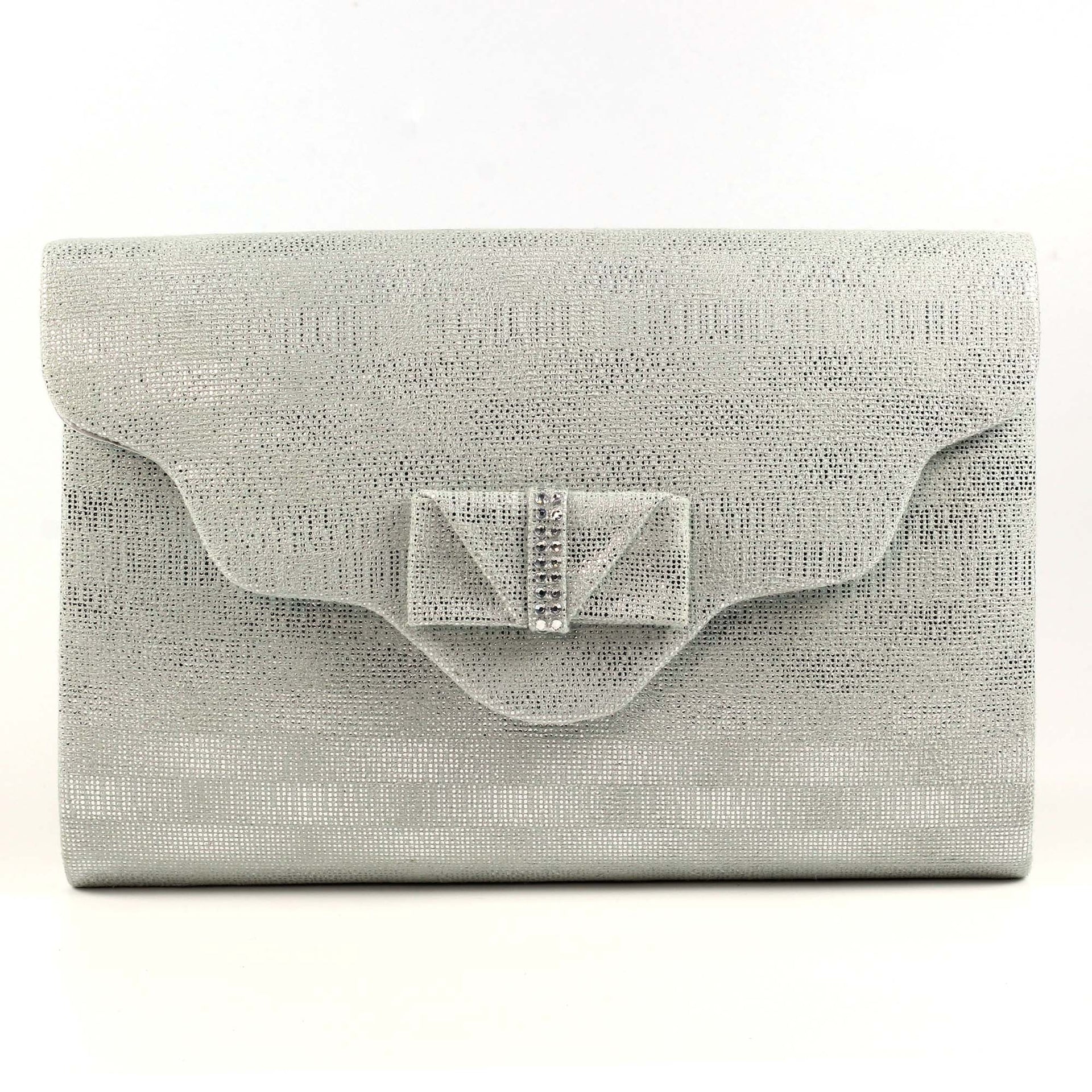 Mira Silver Clutch Bag