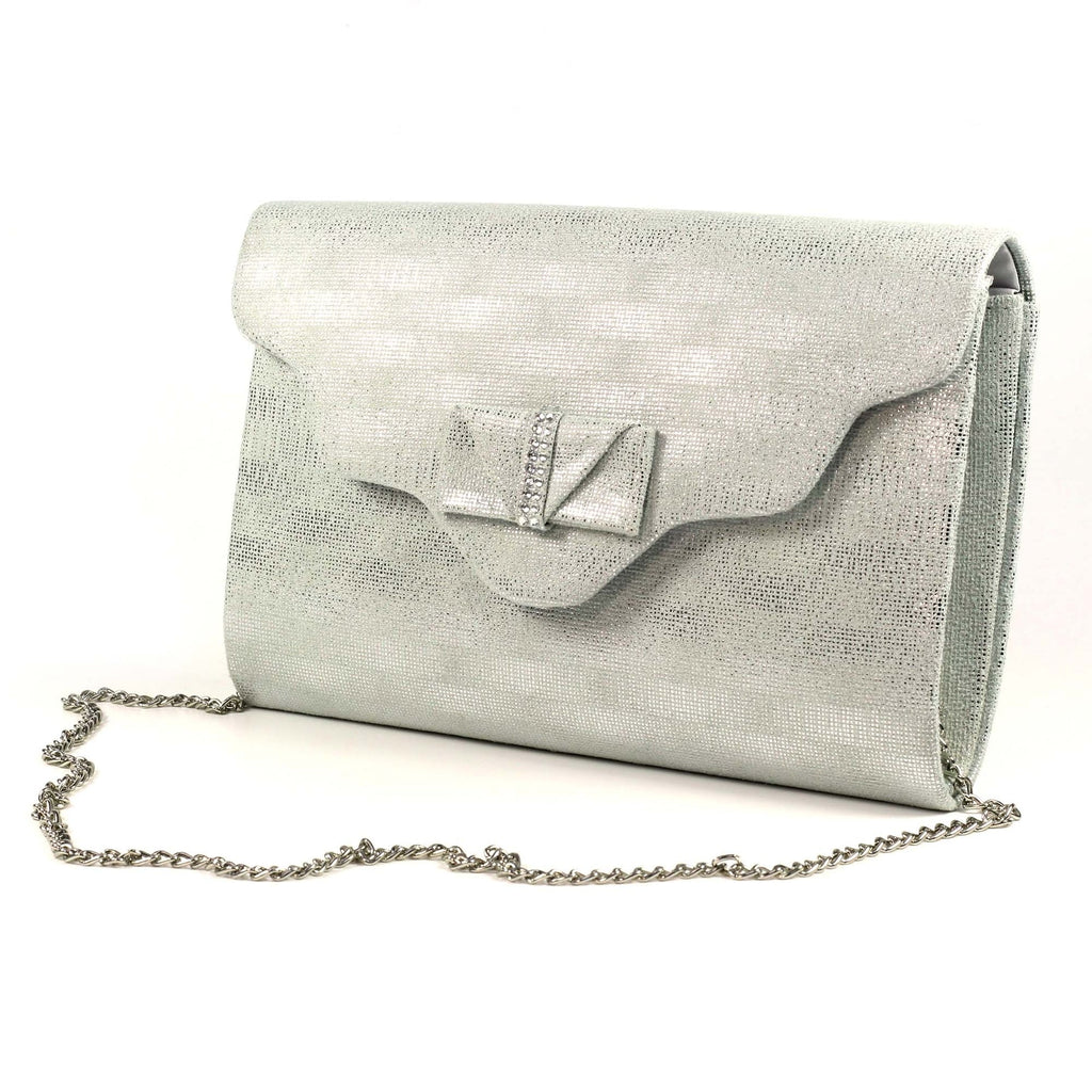 Mira Silver Clutch Bag