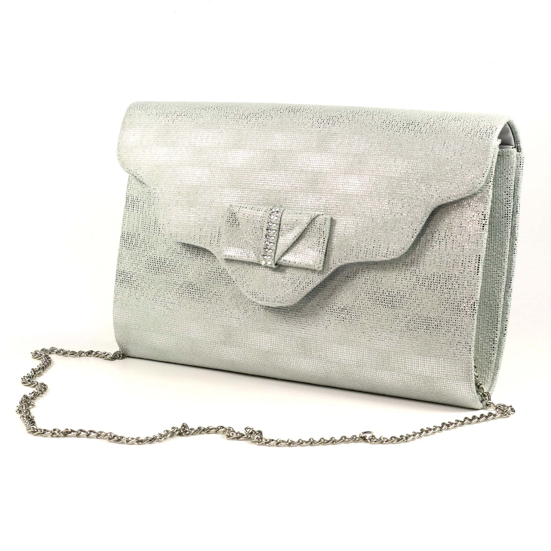 Mira Silver Clutch Bag