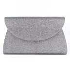 Sariyah Pewter Glitter Clutch Bag