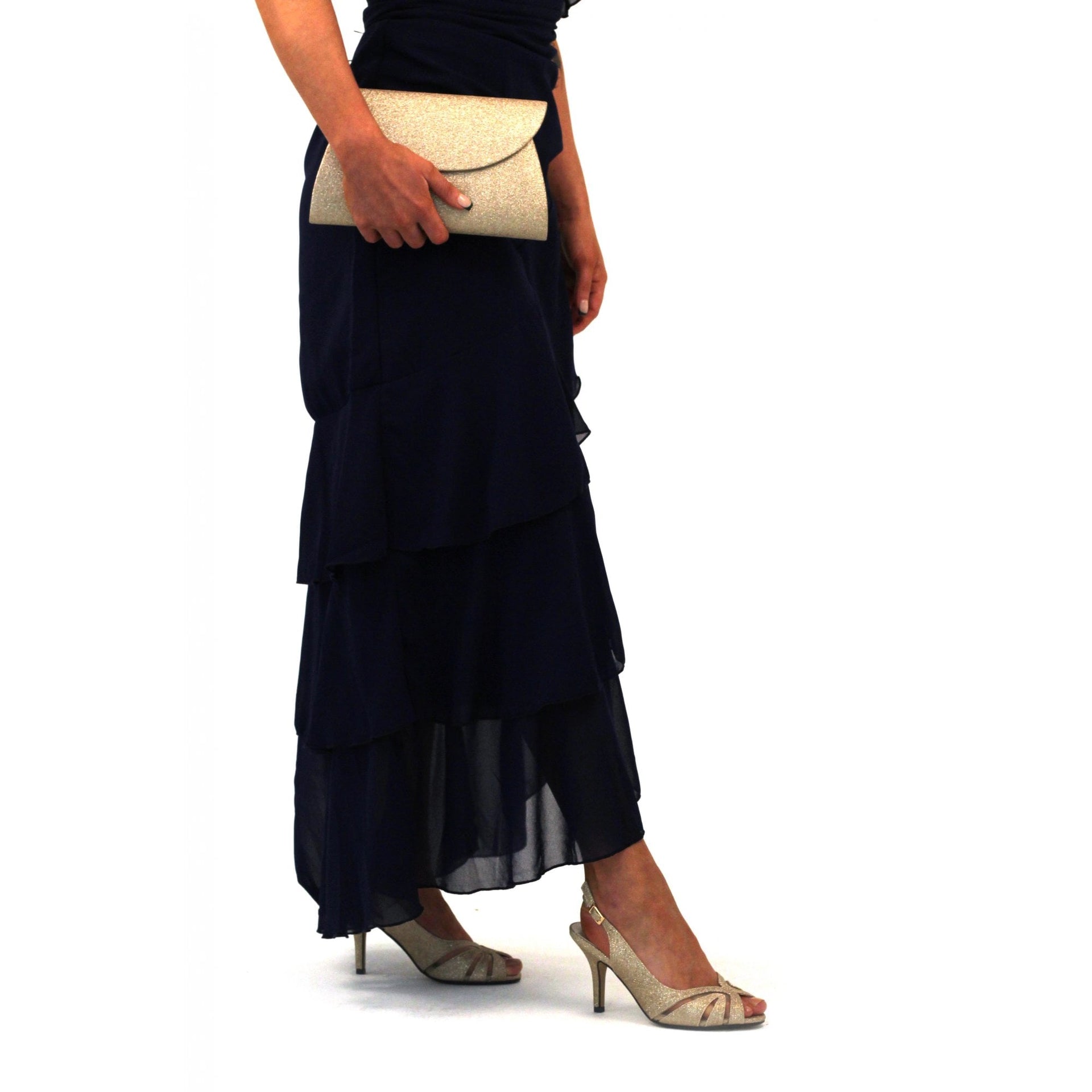 Sariyah Gold Glitter Clutch Bag