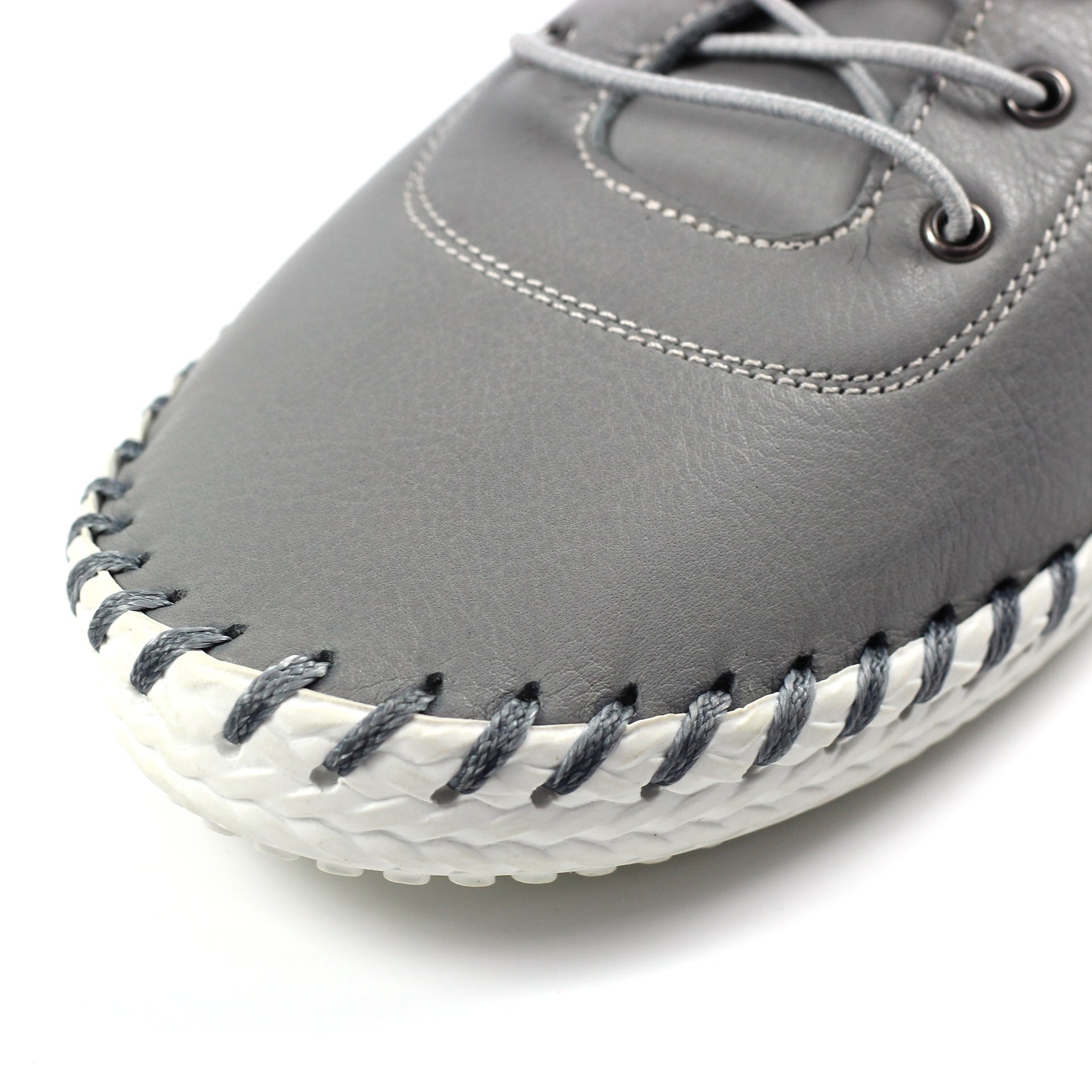 St. Ives Grey Leather Plimsoll
