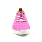 St. Ives Fuchsia Leather Plimsoll