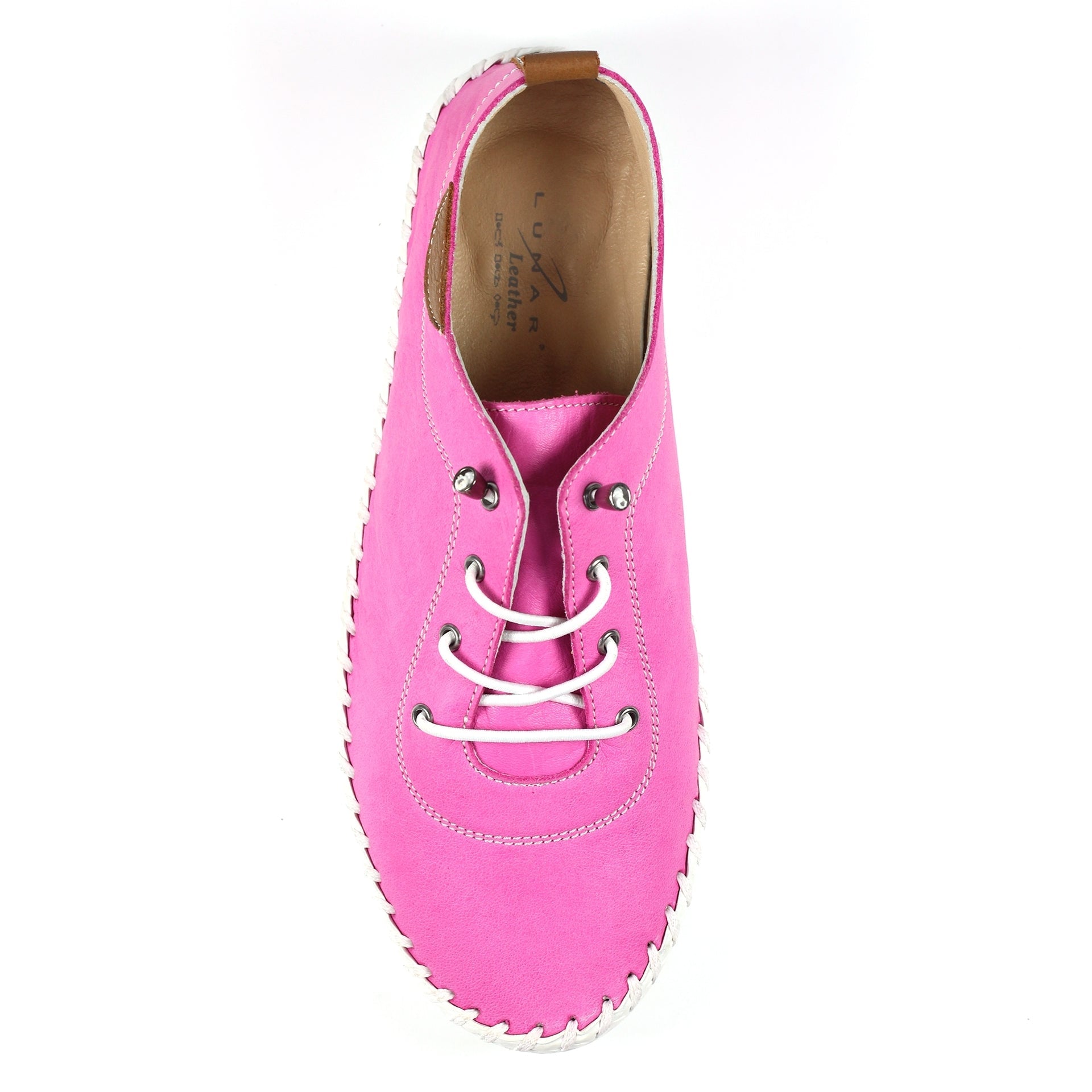 St. Ives Fuchsia Leather Plimsoll