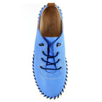 St. Ives Cobalt Blue Leather Plimsoll