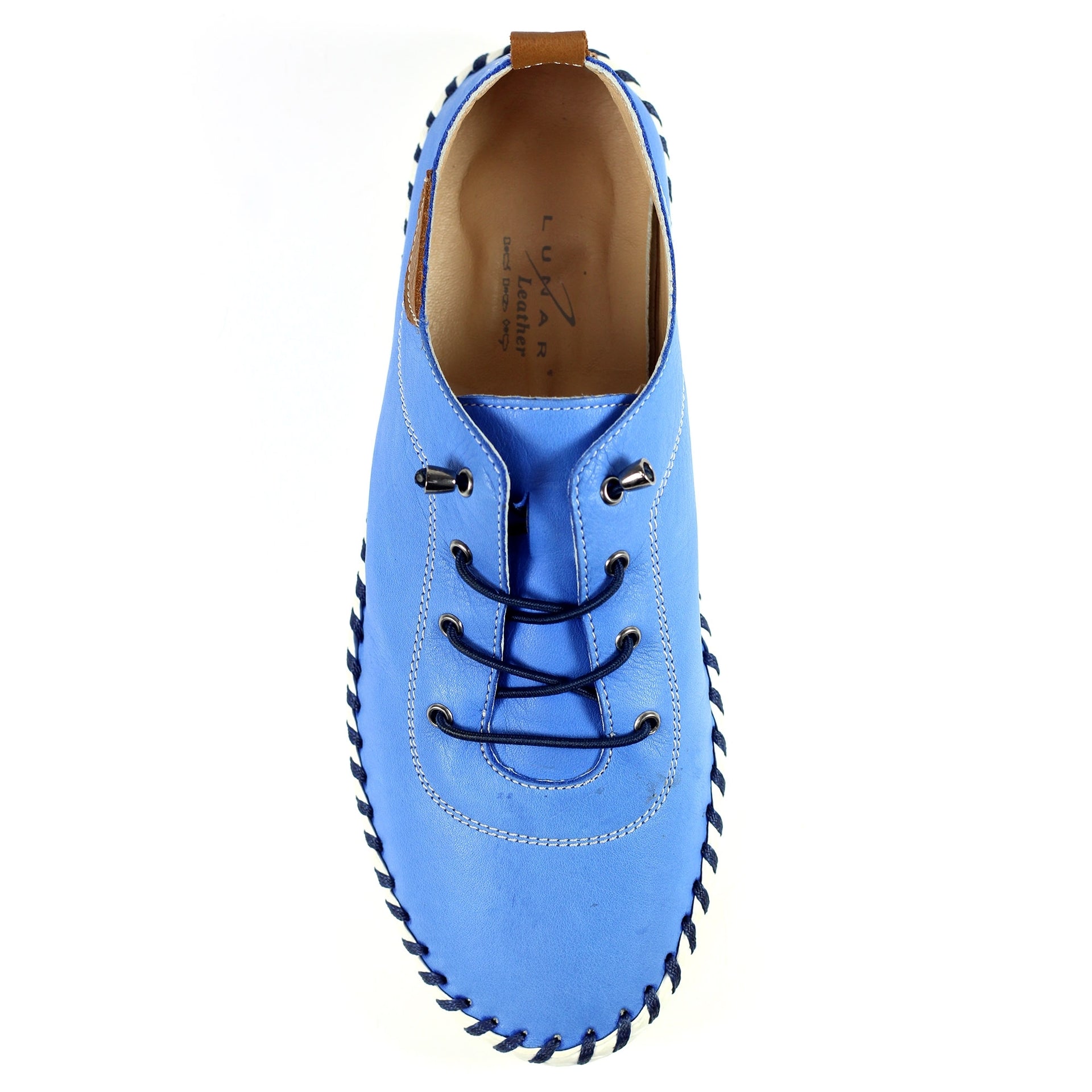 St. Ives Cobalt Blue Leather Plimsoll