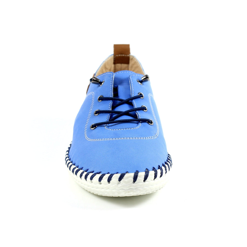 St. Ives Cobalt Blue Leather Plimsoll