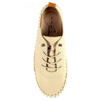 St. Ives Beige Leather Plimsoll