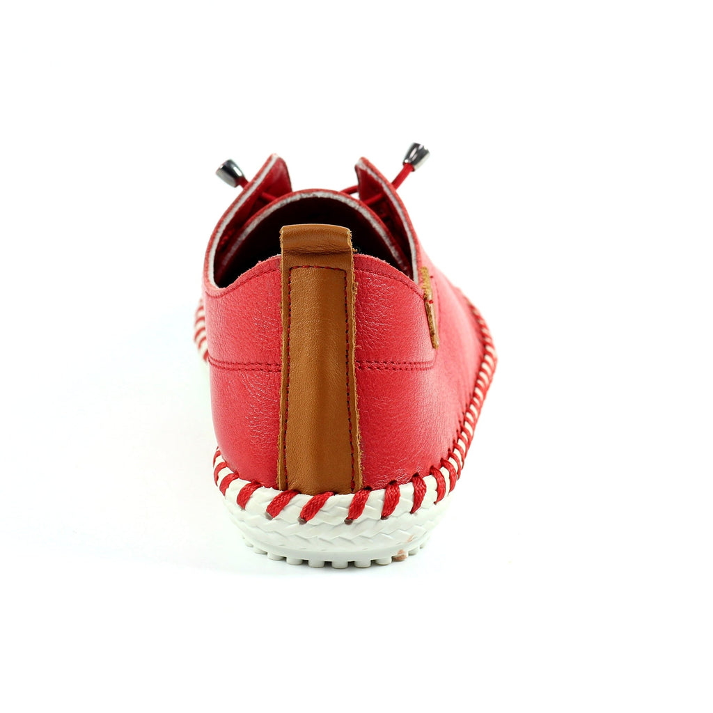 St. Ives Red Leather Plimsoll