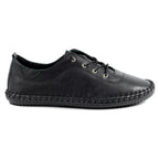 St. Ives Black Sole Leather Plimsoll