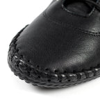 St. Ives Black Sole Leather Plimsoll