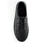 St. Ives Black Sole Leather Plimsoll