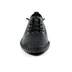 St. Ives Black Sole Leather Plimsoll