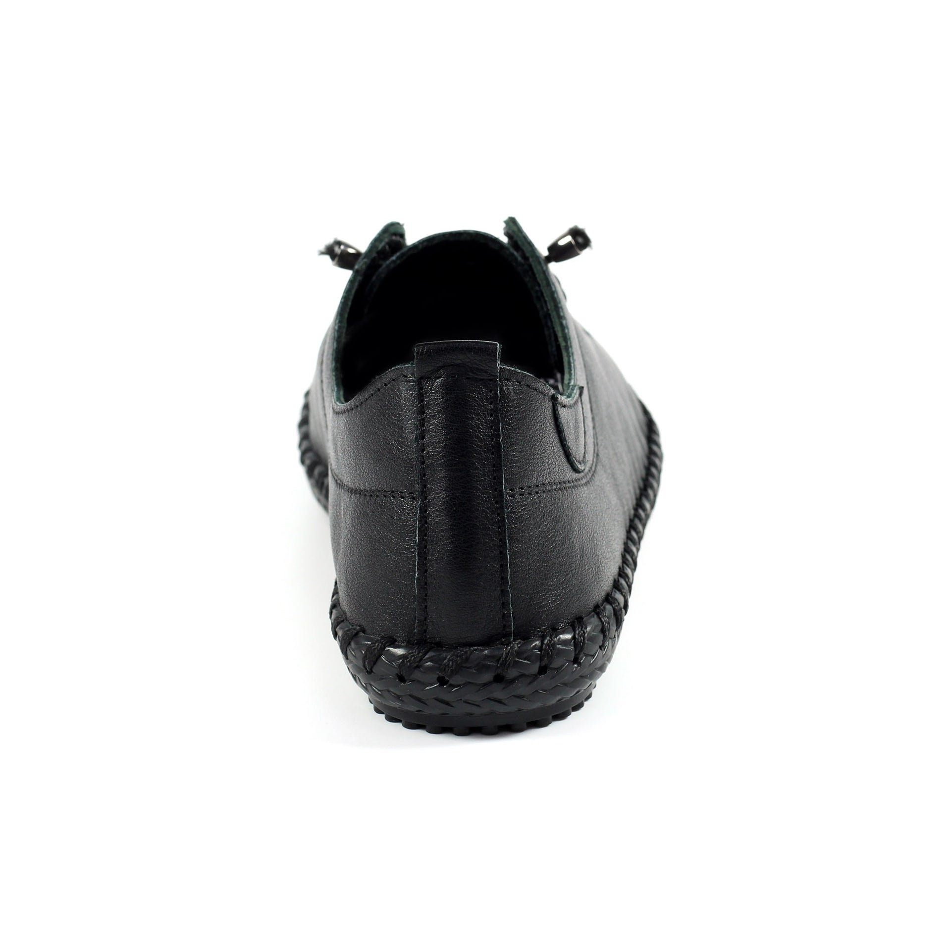 St. Ives Black Sole Leather Plimsoll