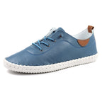St. Ives Mid Blue Leather Plimsoll