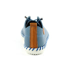 St. Ives Mid Blue Leather Plimsoll